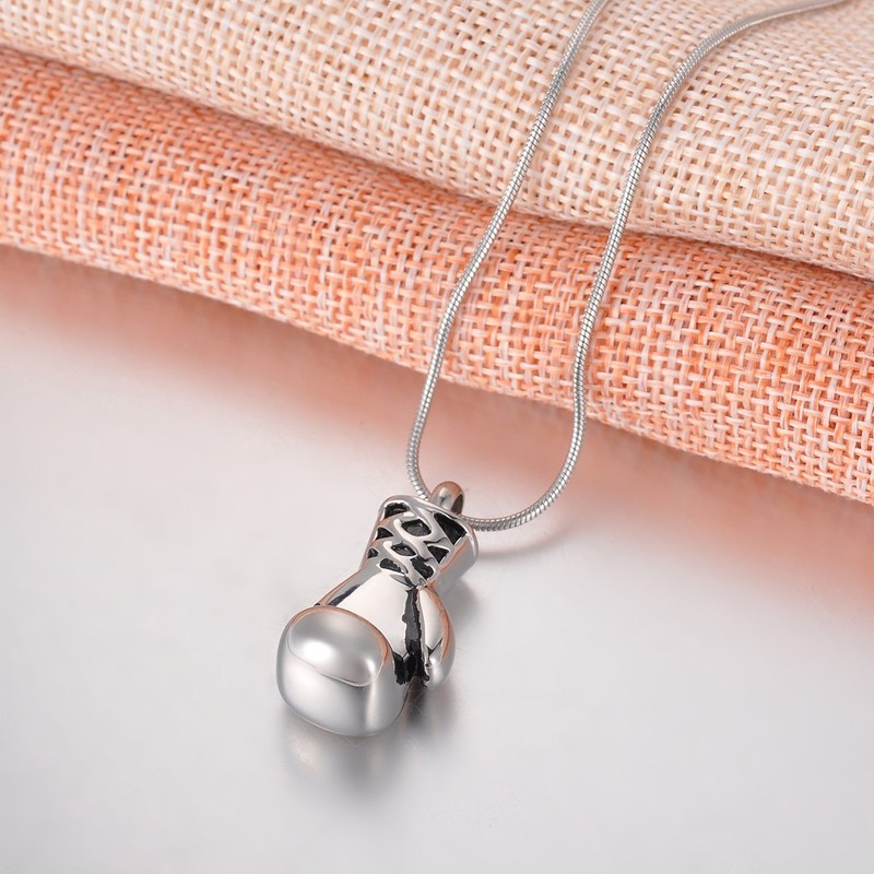 COCO Park Cremation Jewelry for Ashes Boxing Glove Snake Chain
