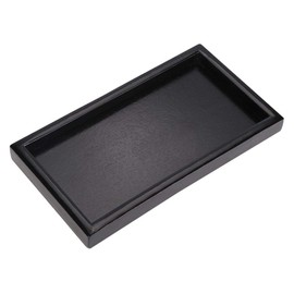 Wooden Tea Tray,Rectangular Black Solid Wood Tea Coffee Snack Fruit Dessert Plate Tray(22 * 12 * 2cm)