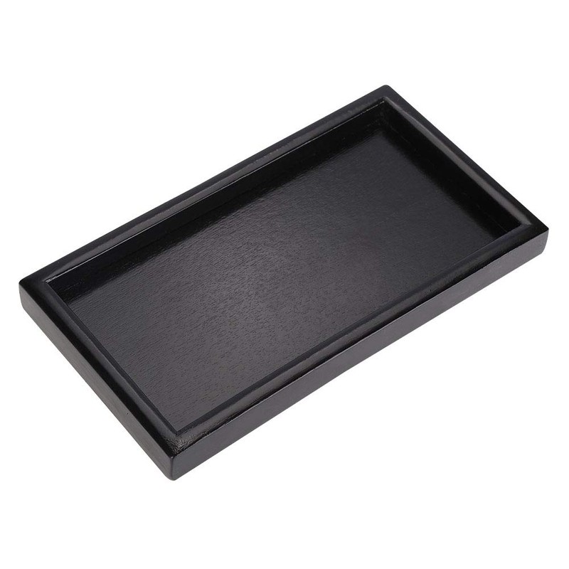Wooden Tea Tray,Rectangular Black Solid Wood Tea Coffee Snack Fruit