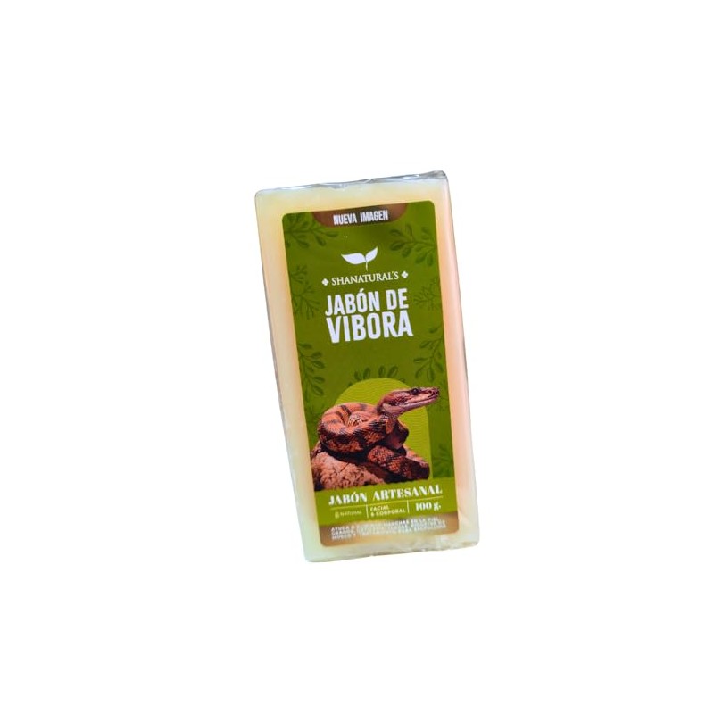 Shanatural's Jabón de Víbora Artesanal, Facial y Corporal, 100g, Natural