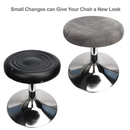 HuaLiSiJi Stool Covers Round Bar Stool Covers Round, Fabric is Soft and plush Washable Easy Care and Durable, for 12"-15.7"/30-40cm Round Stool Square Stool (4 PCS Grey)