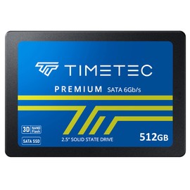 Timetec 512GB SSD 3D NAND SATA III 6Gb/s 2.5 Inch 7mm (0.28") Read Speed Up to 550 MB/s SLC Cache Performance Boost Internal Solid State Drive for PC Computer Desktop and Laptop (512GB)