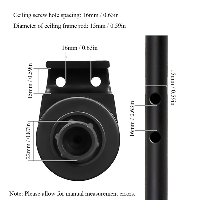 Supertool Swing Ceiling Bracket, Three-piece Suit Plastic Canopy Fitting for