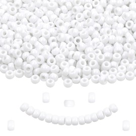 KAKW White Pony Beads for Bracelet 1000 Pcs Plastic Beads for Friendship Bracelets 6x9mm Large Hole Beads for Hair Braiding Small Beads Necklace Earrings Jewelry Making