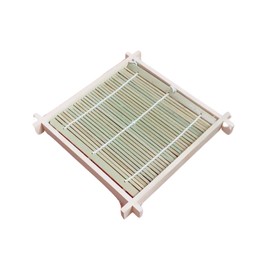 Genique Square SOBA serbing plate, Zaru Soba Tray, Bamboo Soba plate & Misu/Colander For Soba, Udon and Noodles, Japan 7.5inc(19cm)×7.5inc(19cm)×0.8inc(2cm)