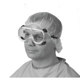 Medline Standard Fluid Protection Lab Goggles with Elastic Strap, Each