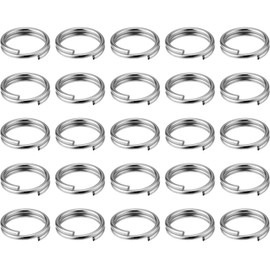 YiYaO 100 Pcs Silver Metal Key Rings 0.39 Inch Split Key Ring