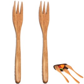 DKJEkdje Wood Fork for Cooking, Meat Serving Forks Salad Servers Spaghetti Forks for Eating Cooking