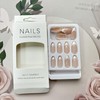 French Tip Press on Nails Medium Length Fake Nails Almond