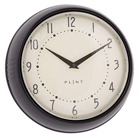 Plint Retro Wall Clock Kitchen Clock Danish Design Black
