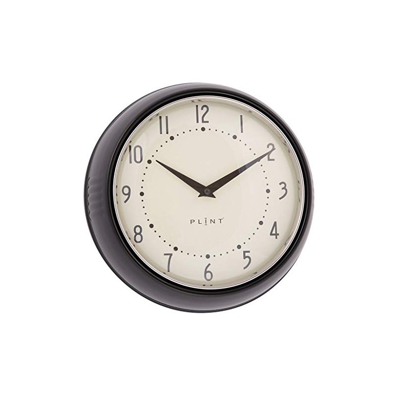 Plint Retro Wall Clock Kitchen Clock Danish Design Black