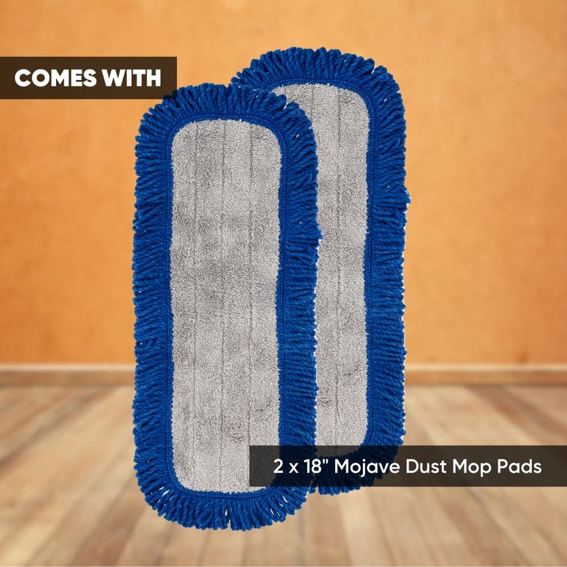 18" Mojave Microfiber Dust Mop Pads (Pack of 2) -