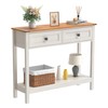 Trironsun Farmhouse Console Table with 2 Drawer for Entryway Rustic