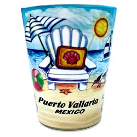 Puerto Vallarta Mexico Beach Chair In and Out Shot Glass