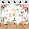 Bymivofun Birthday Background Banner, Flamingo Girl Birthday Background, Flamingo Happy