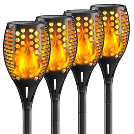 Solar Torch Lights,96LED Flickering Flame,43Inch IP65 Waterproof 4Pack