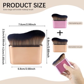 2pcs Self Tanner Brush Body Makeup Brushes Liquid Foundation for Self Tan Brush Self Tan Applicator Face Neck Body Leg Tanning Makeup (Rose pink + champagne gold)