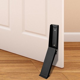 Door Stop Floor, Foot-Operated Door Stopper with Non-Slip Rubber Head and Magnets, Rubber Door Stopper, Heavy Floor Door Stopper for Indoor Outdoor Door Balcony Doors, Office, Garage (Black)