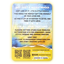 Awesome Pattern Studio Needle Minder Set - Mandala Tiger Magnetic Needle Minder + 2 Needle Threaders. Enamel Pin for Cross Stitch, Embroidery and Craft