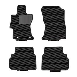 Fits 2018-2023 Subaru Crosstrek / 2017-2023 Subaru Impreza Rubber Floor Mats Front & 2nd Row Seat Liner Set All Weather Full Set Liners (Black)