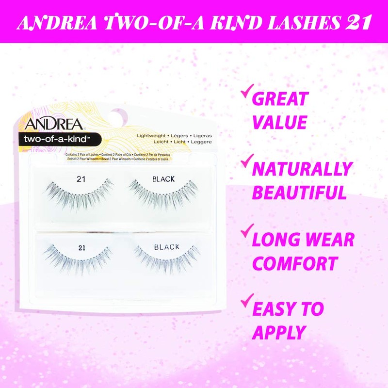 Andrea Two of a Kind False Eyelashes 21 - Black,