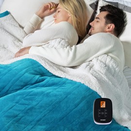 WOOMER Heated Blanket, Twin Size 62"x 84" Soft Flannel Fast Heating Blanket with Multi-Color Option, 10 Heating Levels & 0.5-12H Auto Off, Over-Heat Protection