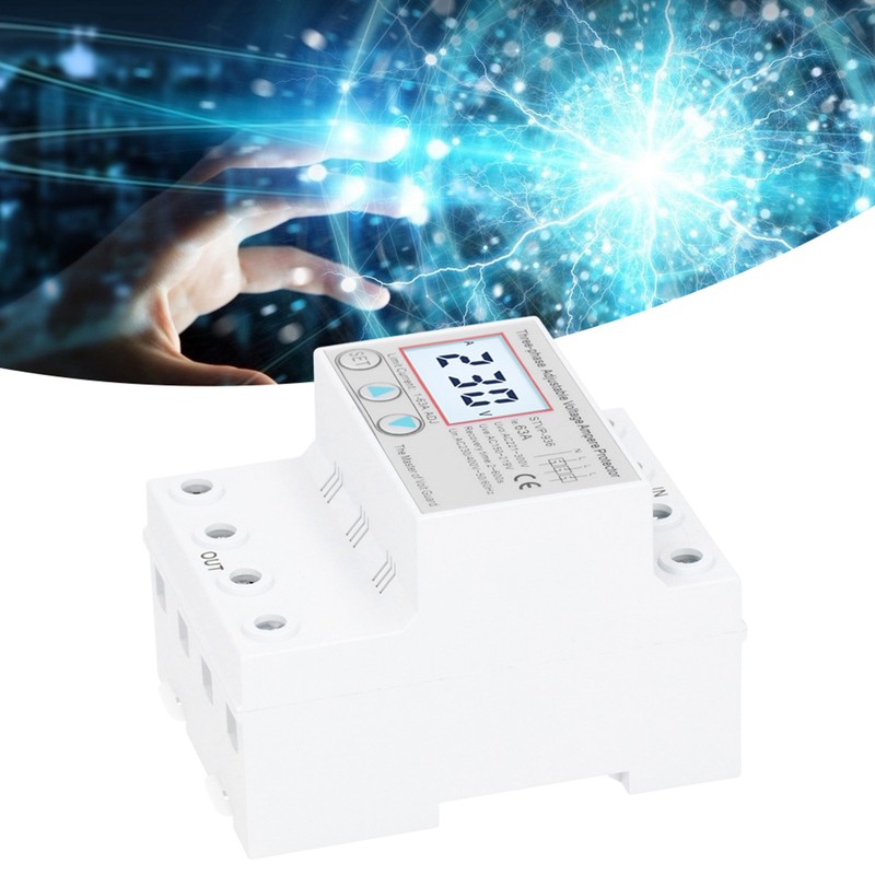 Adjustable Voltage Protector 3Phase LCD Multifunctional SelfResetting STVP936 230v 400V