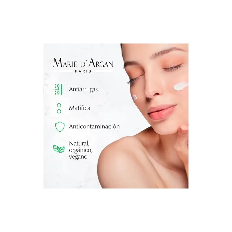 Crema Matificante Vegana Marie d'Argan Día Piel Normal Mixta 50ml
