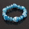 Avalaya Light Blue Heart & Faceted Bead Flex Bracelet -