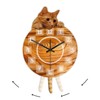 Timethink Cat Clock with Moving Tail, Orange, Analog, Unisex, 12"