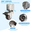 PATIKIL 1.5" Swivel Caster Wheels with 1" U Bracket, 4