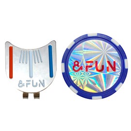 &FUN Golf Marker Set Stylish Padded Line Marker & Glowing Findable Casino Chip Marker Cap Clip Magnet Prize (2 Pack, Blue)