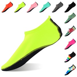 FANWINKJ Water Socks,Yoga Socks, Anti-Slip Breathable and Stylish Water Socks for Beach, Sports, Surf, and Swim, Men and Women,Green-XXL