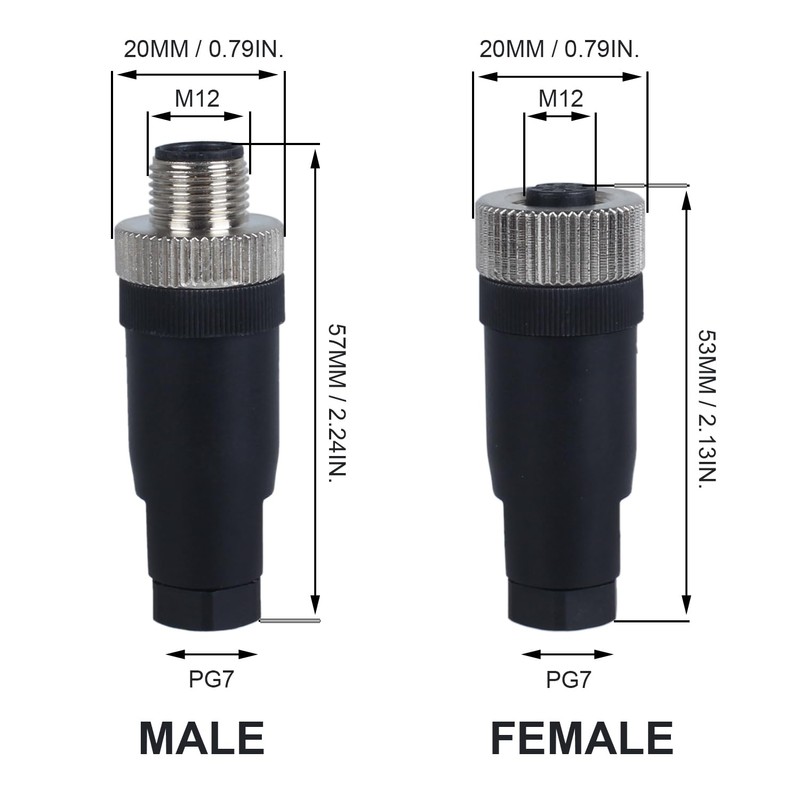 DIANQI 12mm Wire Connector M12 Male & Female Socket Panel