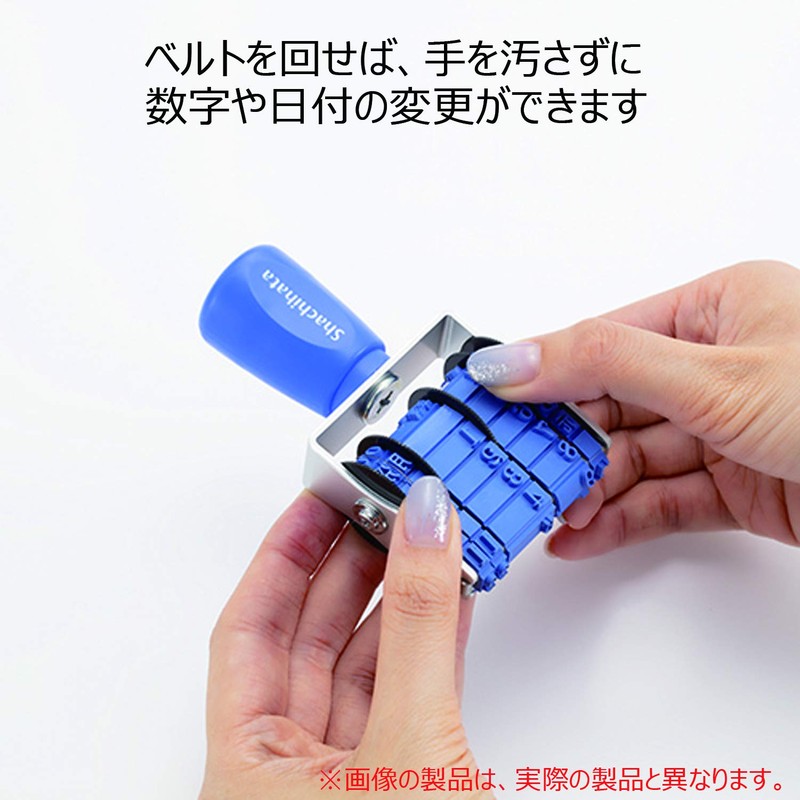 Shachihata Rotating Rubber Stamp, Western Year & Date, Mincho Font