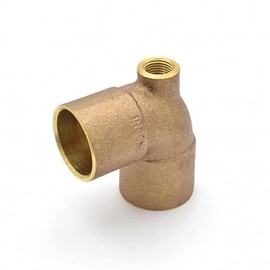 3/4" C x 1/8" FPT x 3/4" C Cast Brass Baseboard Tee - Pack of 25