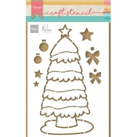Marianne Design Stencil, Christmas Tree by Marleen, for Scrapbooking Cardmaking and Other Paper Crafts, White, One Size