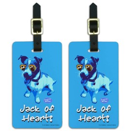 Jack of Hearts Russell Terrier Retro Luggage ID Tags Cards Set of 2
