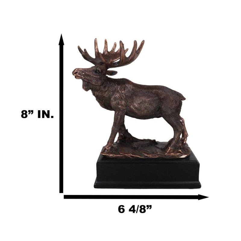 The Emperor Wild Elk Bull Moose Statue Bronze Electroplated Figurine