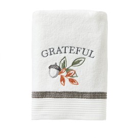 SKL Home Fall Nature's Harvest Bath Towel, White,24" x 48