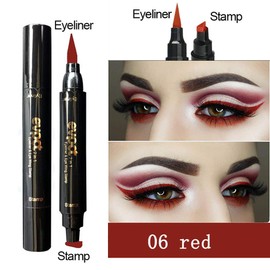 Edanta Matte Eyeliner Stamp Highly Pigmented Eye Liner Waterproof Sweatproof Eyeliners Long Lasting Sparkling Eyes Makeup for Party Cosplay Prom Pack of 1 (C-Red)
