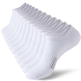 Sneaker Socken Damen Füßlinge Baumwolle Sportsocken Atmungsaktives Kurz Anti-Blasen Socken Damen Gepolsterte Laufsocken 6 Paar 35-38 39-42 (DE/NL/SE/PL, Numerisch, 35, 38, Regular, Regular, weiß)