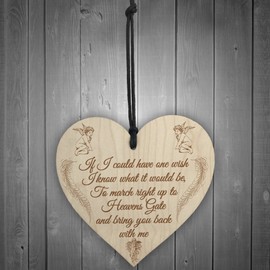 RED OCEAN Heavens Gate Bereavement Memorial Love Heart Gift Hanging Plaque Family Loss Sign
