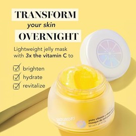 Saturday Skin Yuzu Vitamin C Overnight Sleep Mask Regenerist Retinol Ultra Rich Face Moisturizer Cream Smooth Skin and Reduce Wrinkles Ideal for All S