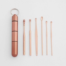Stainless Steel Easy-to-Carry Hygienic Earpick 6p set (rose gold)