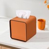 GORESE Square Tissue Box Cover for Kleenexs, PU Leather Tissue