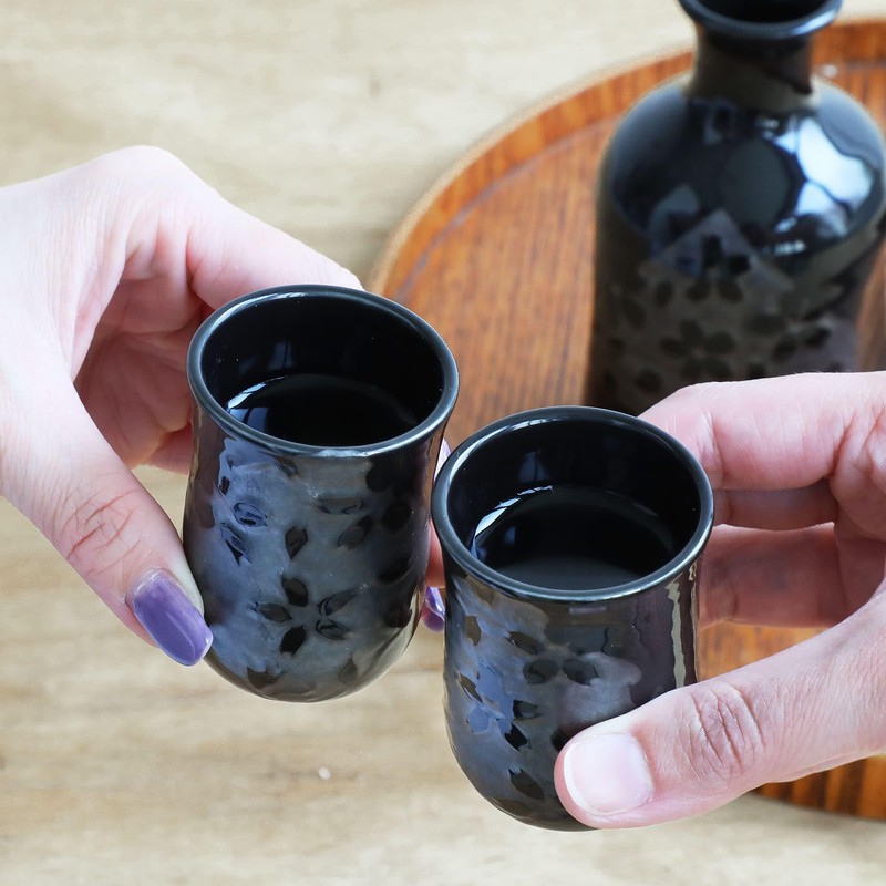 Asayu Japan Sake Bottle and Cups Set