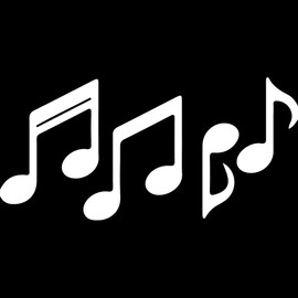 Decal Stickers of Music Notes Silhouette 1 (White) (Set of 2) Premium Waterproof Vinyl Decal Stickers for Laptop Phone Accessory Helmet Car Window Mug Tuber Cup Door Wall - BICVER1700392WHW19Y24