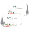 50 Premium Place Cards 300 mg with Elegant Flower Motif