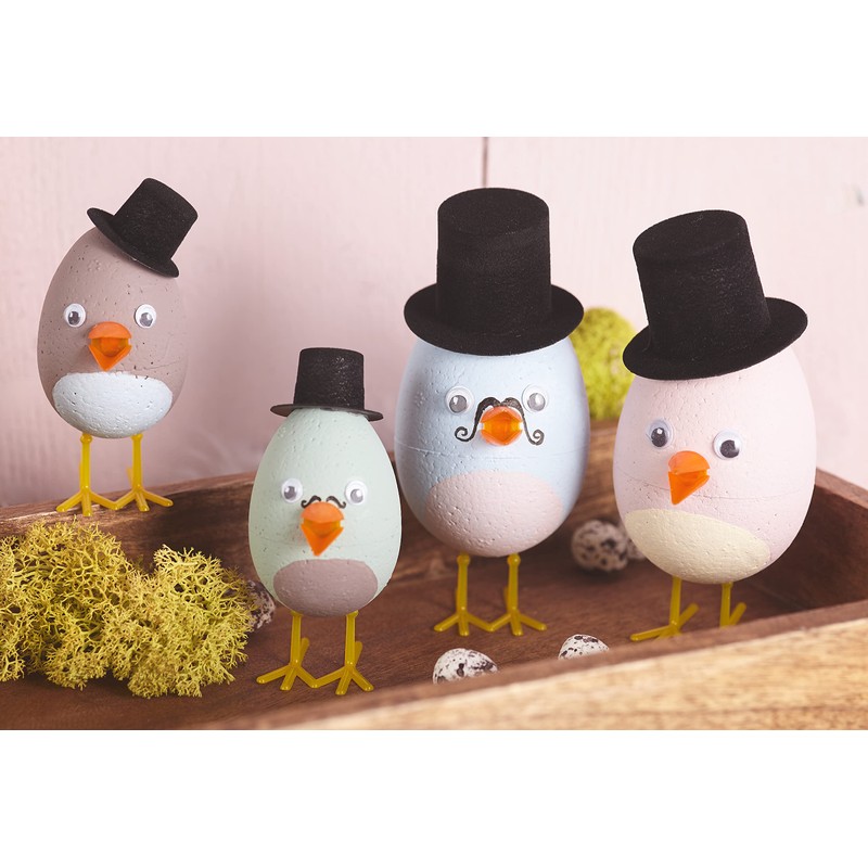 Set of 10 Polystyrene Eggs 6 x 4.5 cm White